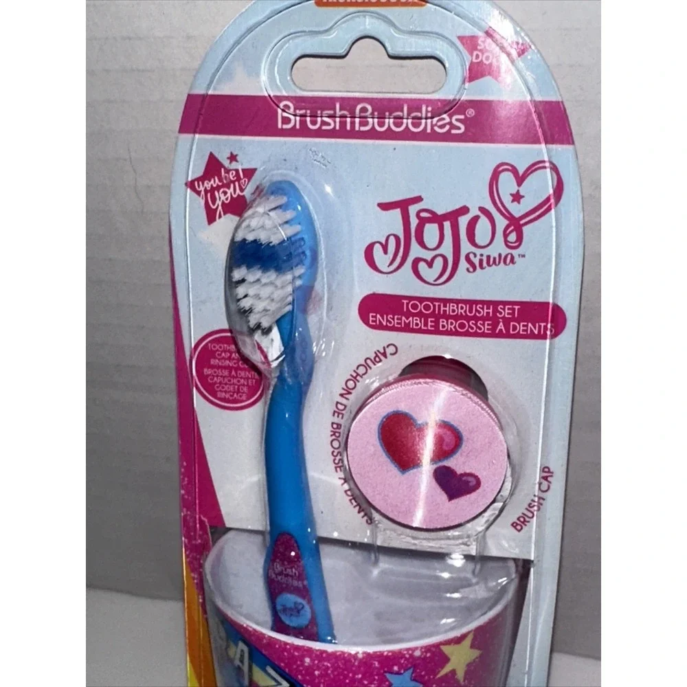 Brush Buddies JoJo Siwa Toothbrush Set with Rinsing Cup and Brush Cap New